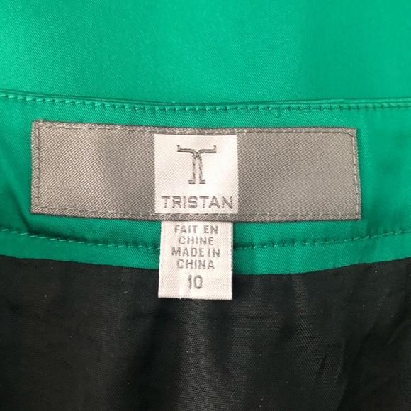 Silky green an black skirt with bow size 10 - Picture 3 of 3